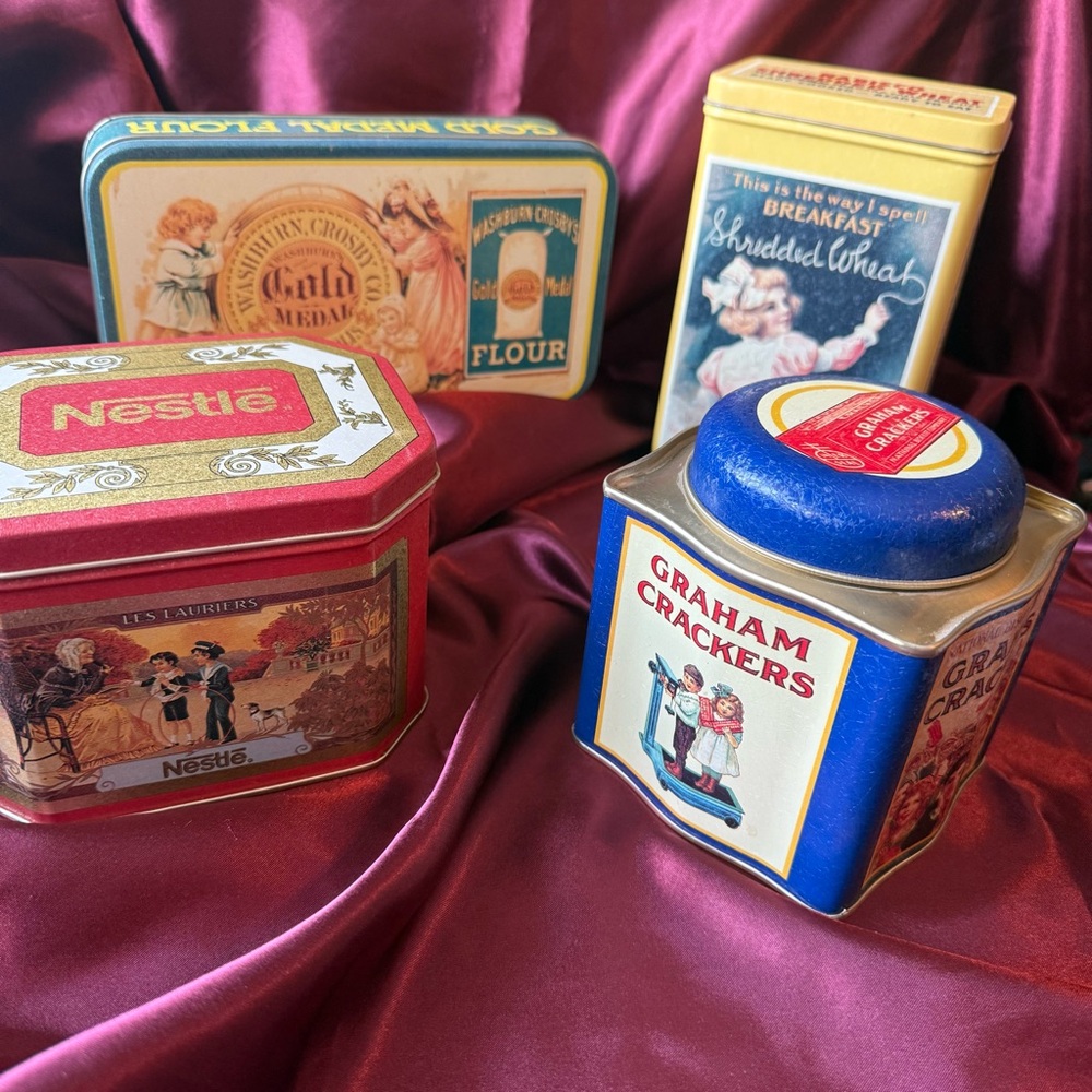 Bristolware Food Tins Bundle of 4 Vintage